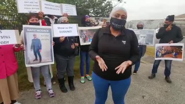 Nafiz Modack’s supporters outside court