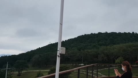 Sea view from sheep ranch in Namhae, Korea