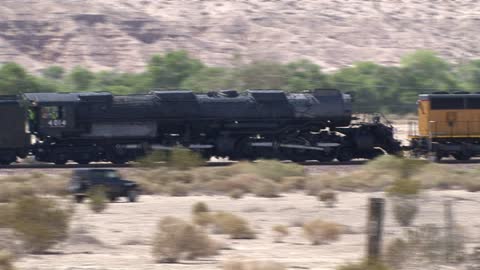 Railroad Steam Engine Train No 4014 Big Boy traveling for restoration