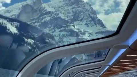 A passenger train through the Canadian Rockies
