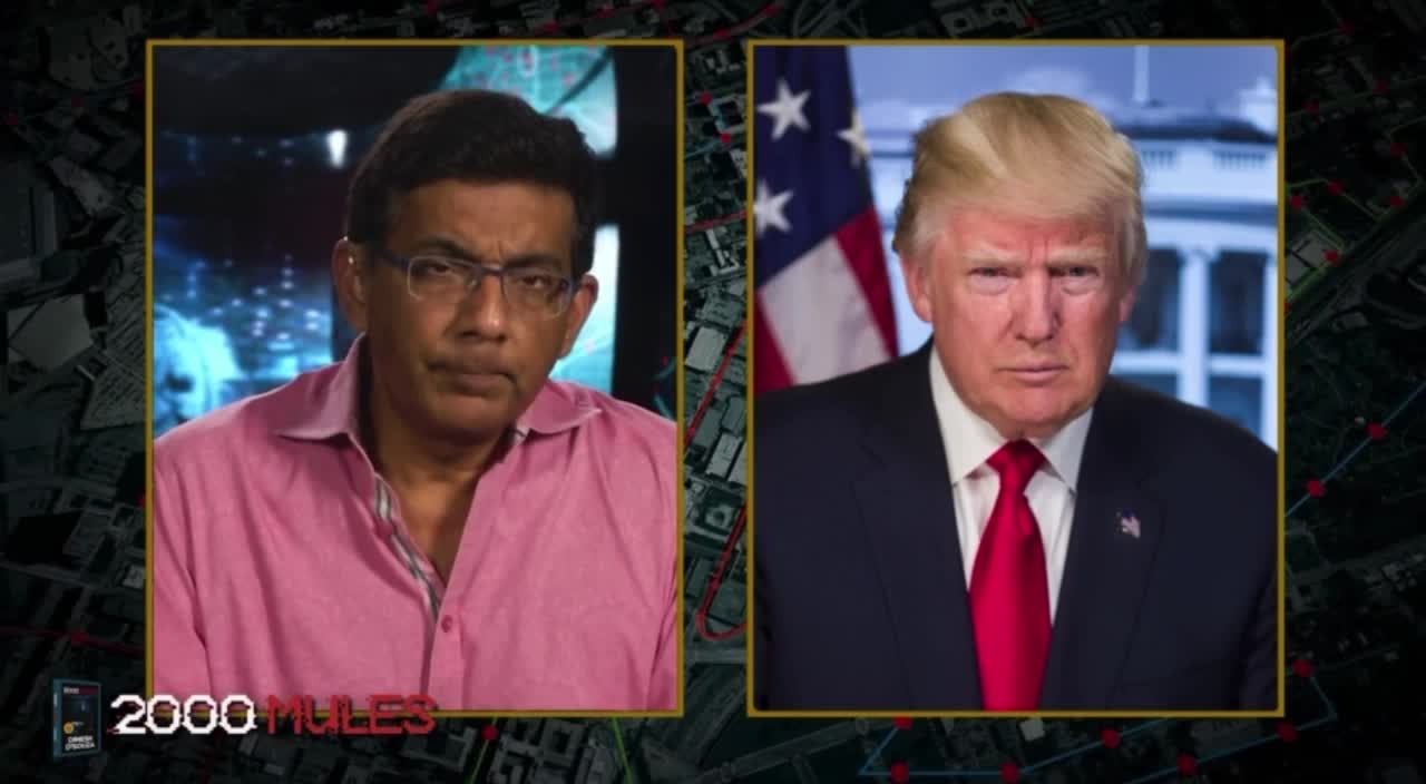 Dinesh asks 45 about Dominion and the voting machines.