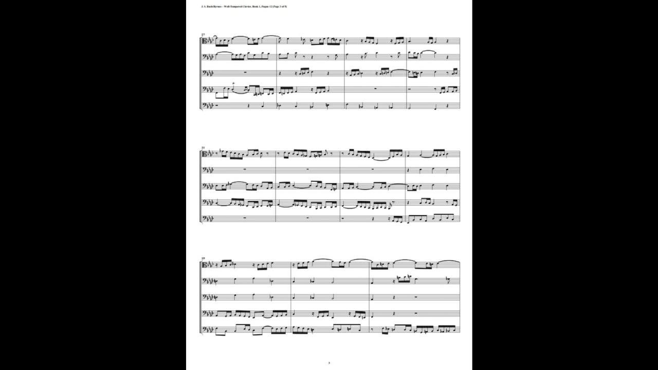 J.S. Bach - Well-Tempered Clavier: Part 1 - Fugue 12 (Trombone Quintet)