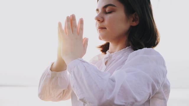 A Woman Doing Meditation Exercises