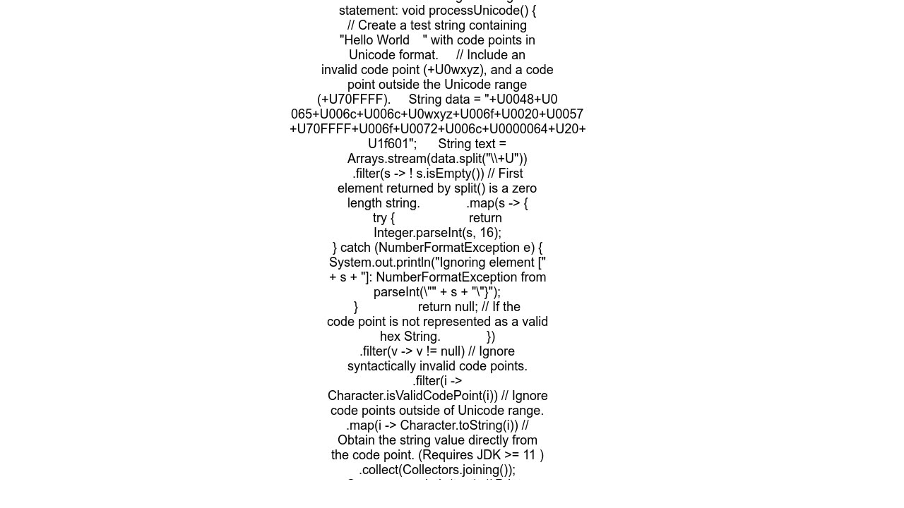 How do I convert unicode codepoints to their character representation