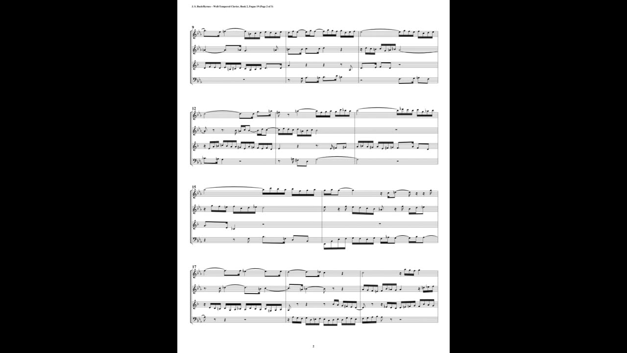 J.S. Bach - Well-Tempered Clavier: Part 2 - Fugue 19 (Woodwind Quartet)