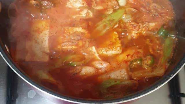 Korean kimchi stew is delicious