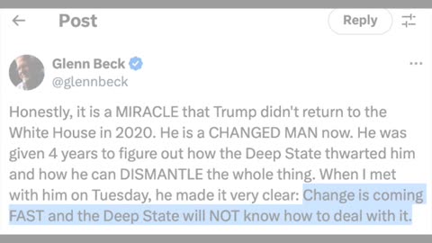 TRUMP : "CHANGE IS COMING FAST AND THE DEEP STATE WILL NOT KNOW HOW TO DEAL WITH IT"