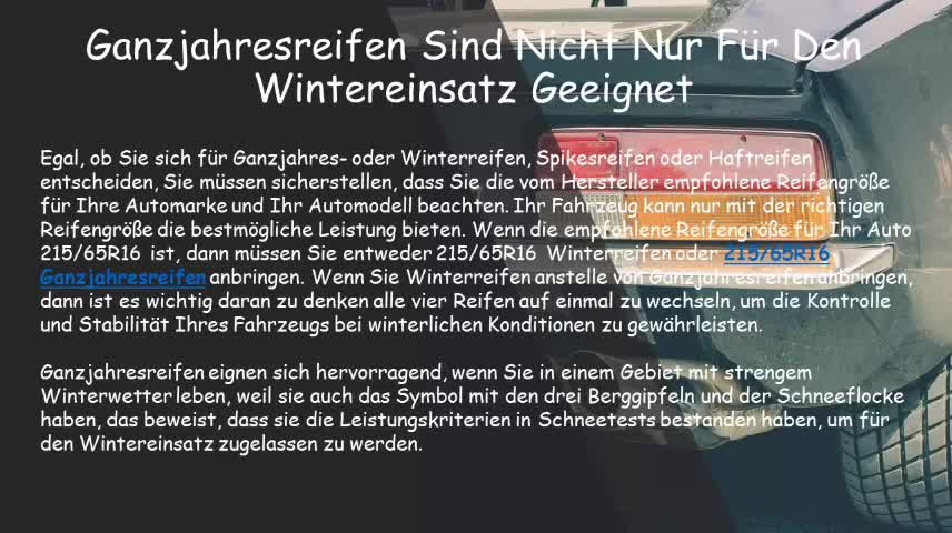 Ganzjahresreifen Sind Nicht Nur Für Den Wintereinsatz Geeignet