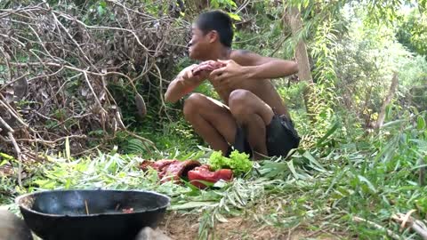 KEP Primitive Technology - Eating Delicious In Jungle - Help The Goat #14