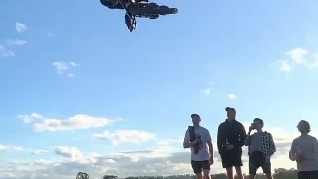 moto cross flying in cool style
