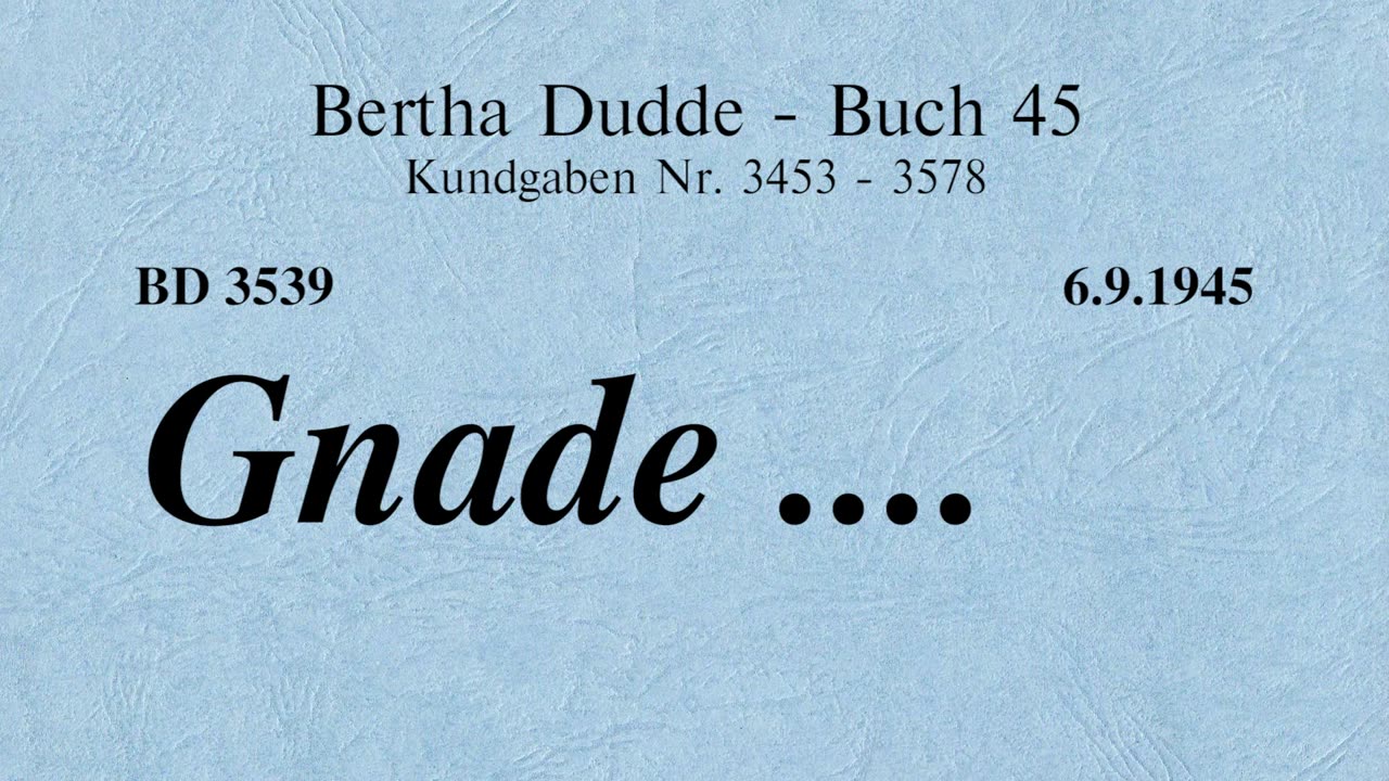 BD 3539 - GNADE ....