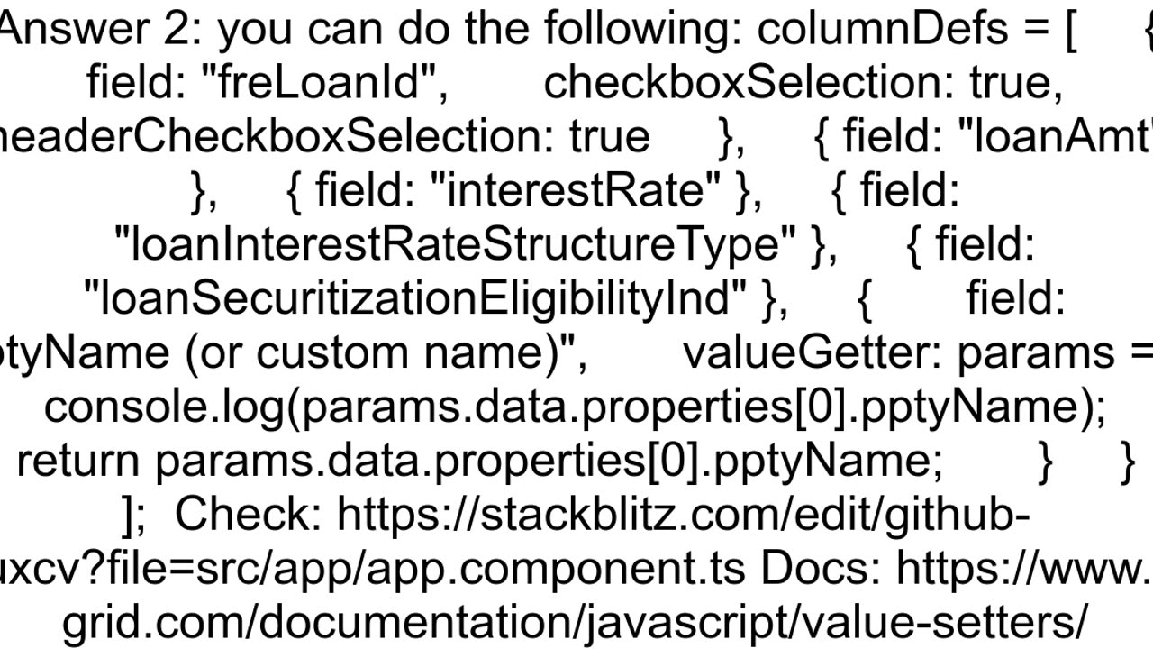 aggrid object nested array