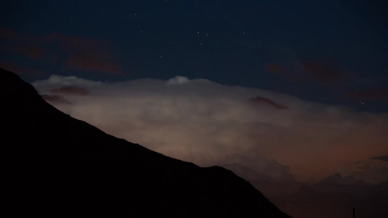 Electrical storm in the mountains