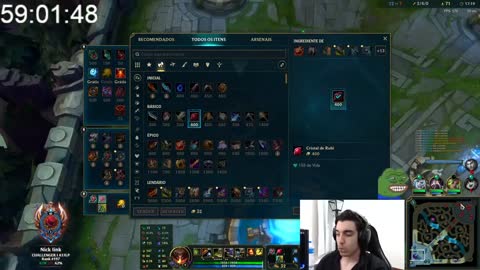 nicklink e sua técnica pra ficar 60 horas jogando lol