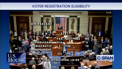 House approves SAVE Act 221-198, stopping Illegal Aliens from voting.