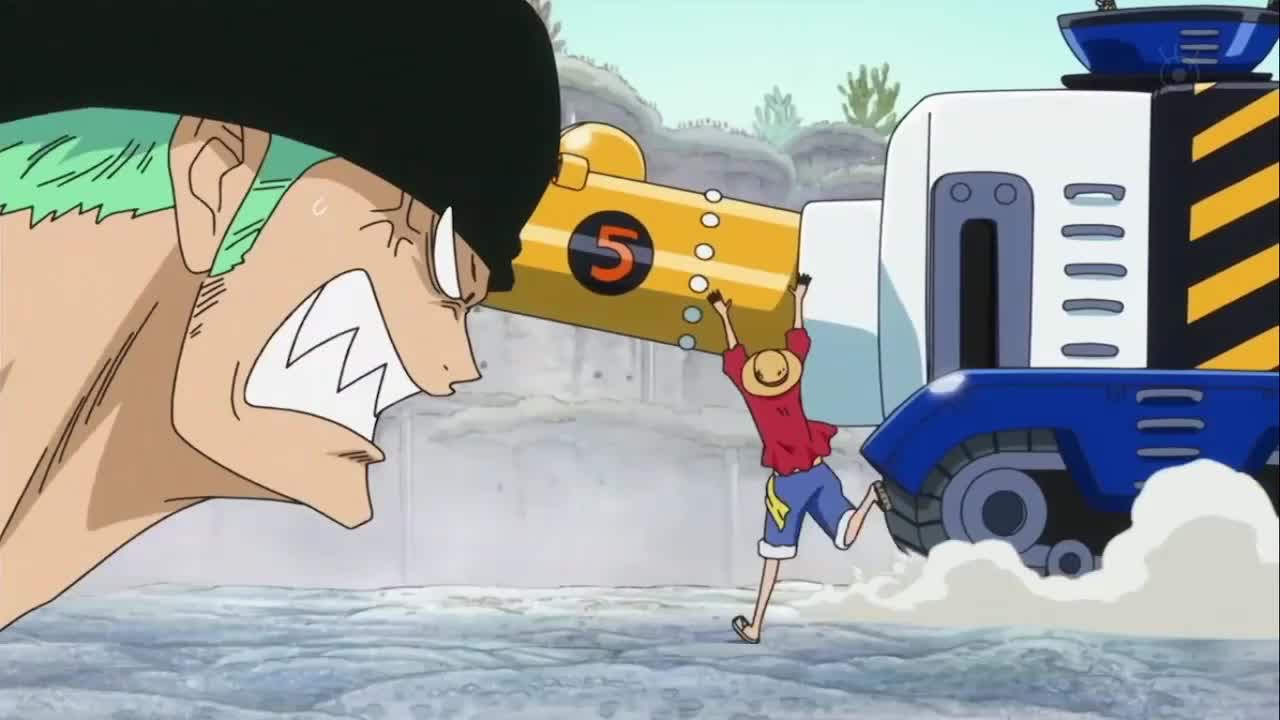 One Piece – Usopp and Chopper uses Brachio tank for the first time