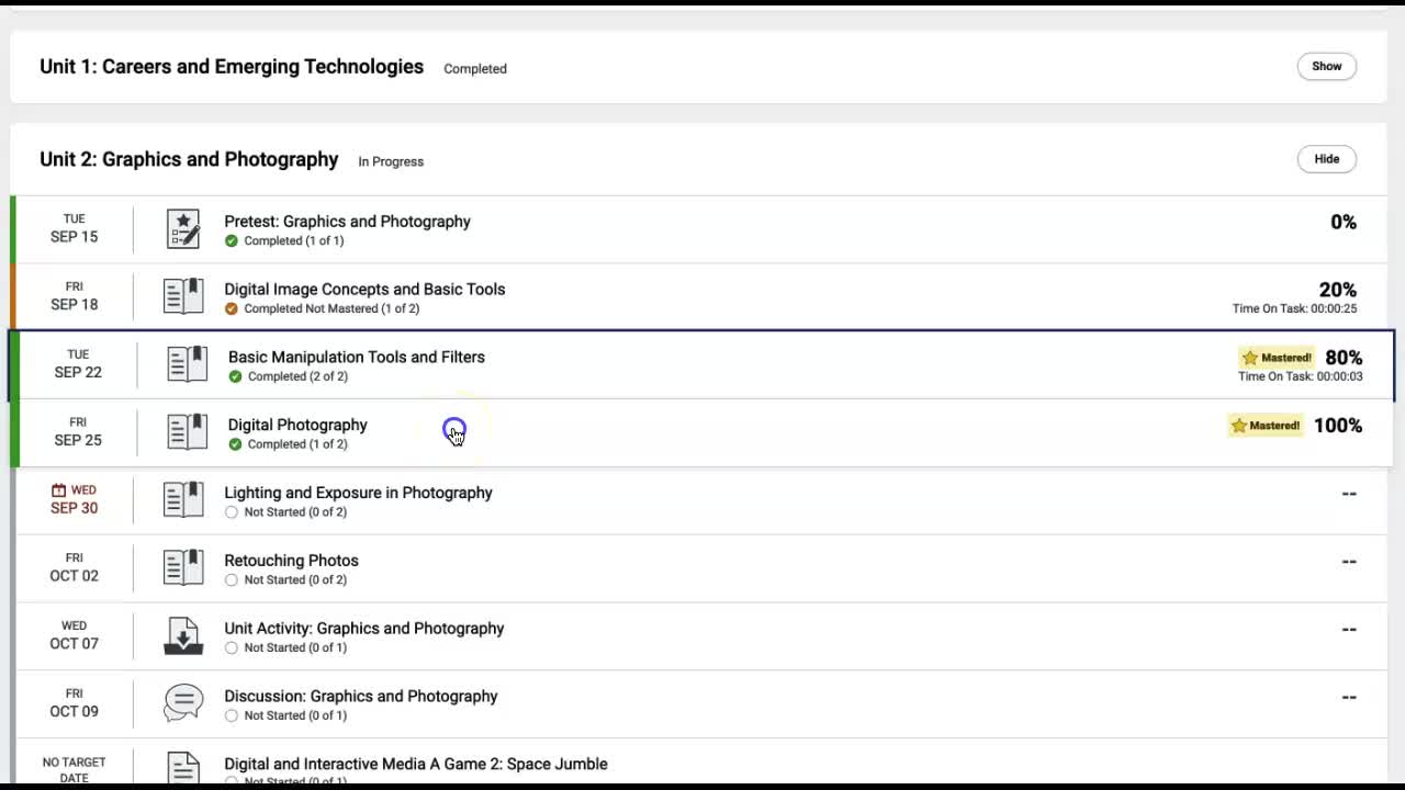 Checking completion in Edmentum classes