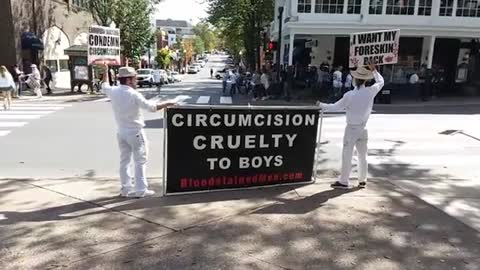 Penn State University day four of the Pennsylvania circumcision crisis protest!