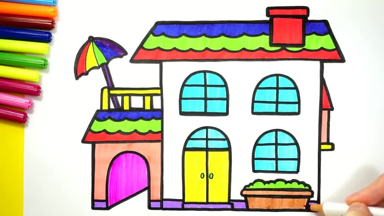 Draw a Beautiful house painting...Read Description for information