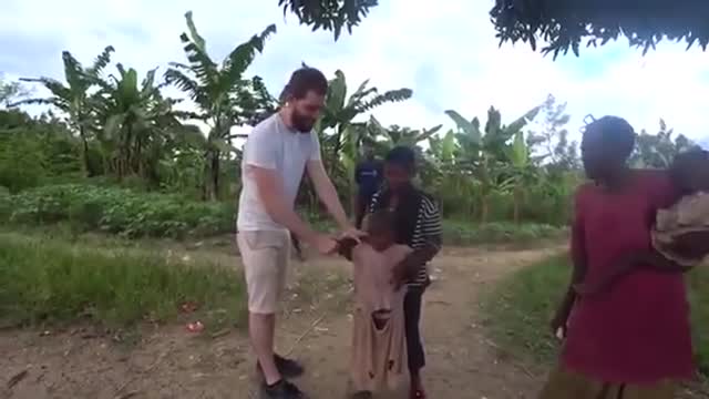 African kid see white Guy, thinks he’s a ghost