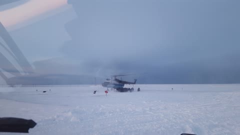 takeoff of mi-8 helicopter