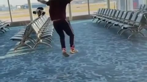 Lil pump playing in the airport