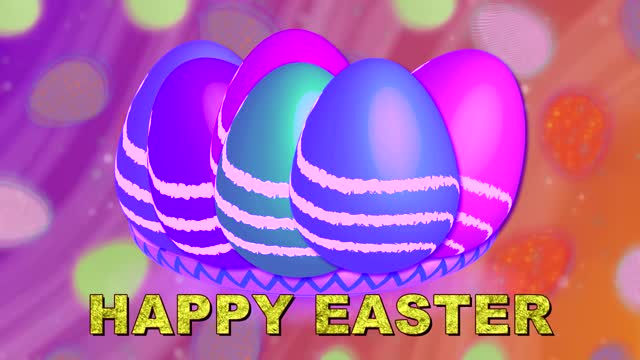 Happy Easter Egg 2021 Motion Graphics Loop Stock Video Footage