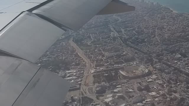 Flying over the sea in Israel