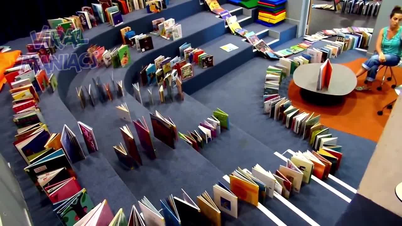 Imagine being a librarian who has to put all those books away