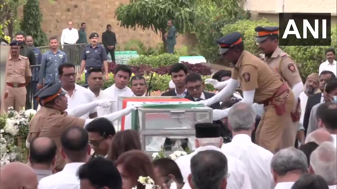 #WATCH | Ratan Tata's mortal remains, draped in the national flag, at NCPA for last respects.