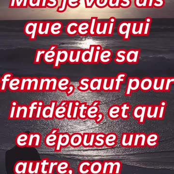 "L’Engagement Sacré : L’Enseignement de Jésus sur le Divorce et la Fidélité" Matthieu 19:9#shorts