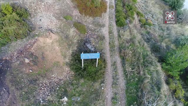 Epic drone view of a dangerous, hollow mountain in Greece