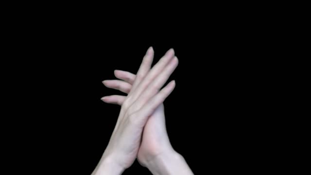 Clapping hands black chroma key