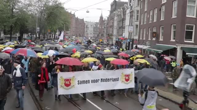 Amsterdam, Netherlands: Massive Protests Against Vaccine Passports