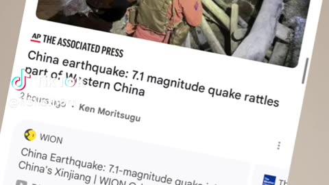 7.1 magnitude earthquake and numerous after quakes strike Western China