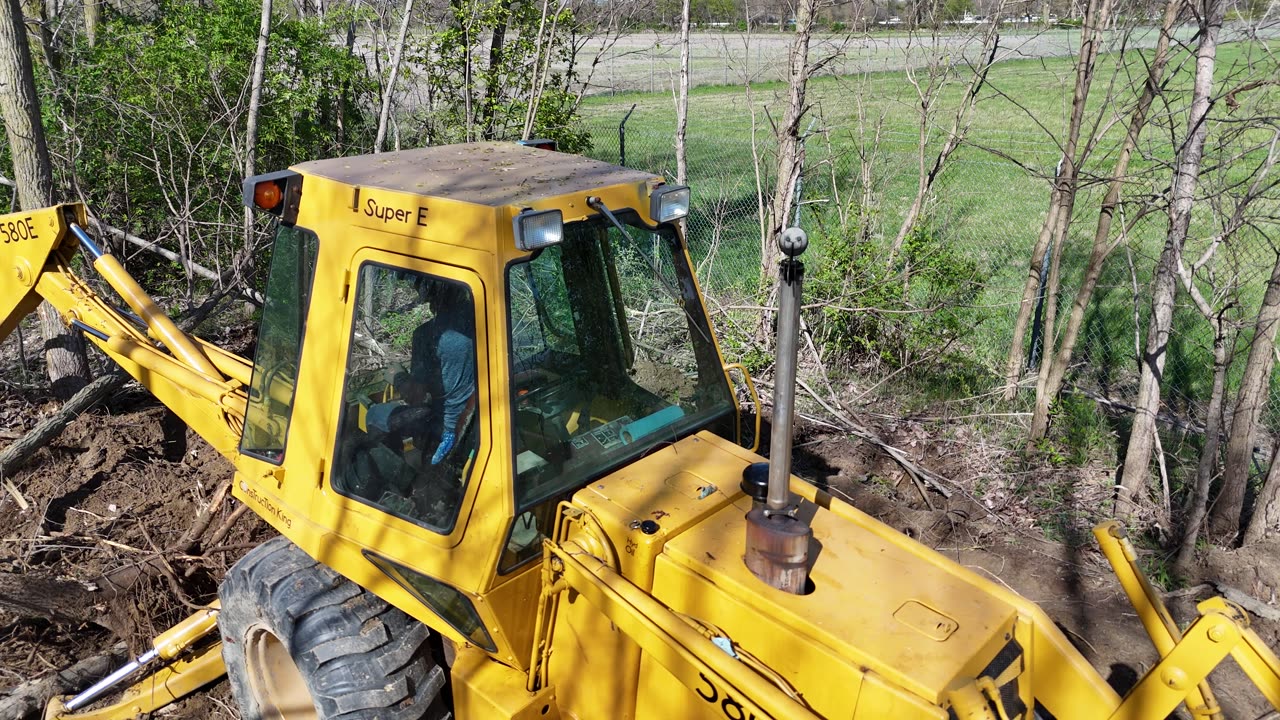 Robbins Drone 20240421 - Making an access road