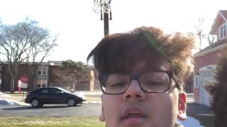 Boy records himself shooting basketball behind his back, ball hits his head
