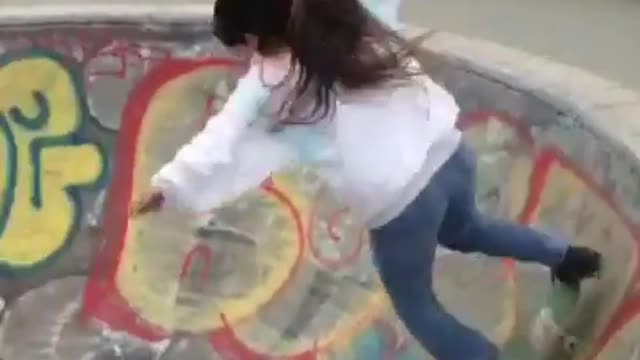 White pink windbreaker faceplant