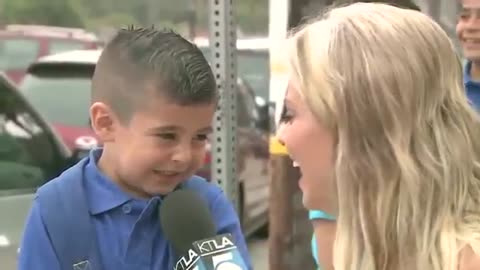 Reporter accidently Makes Little Kid Cry On The First Day Of School (HILARIOUS )