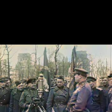 Soviet troops given speech after Berlin fallspost-war reflection #Colourized footage 🇷🇺 🗣️ 🎥
