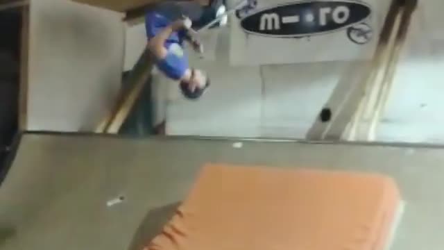 Collab copyright protection - blue helmet and shirt scooter flip