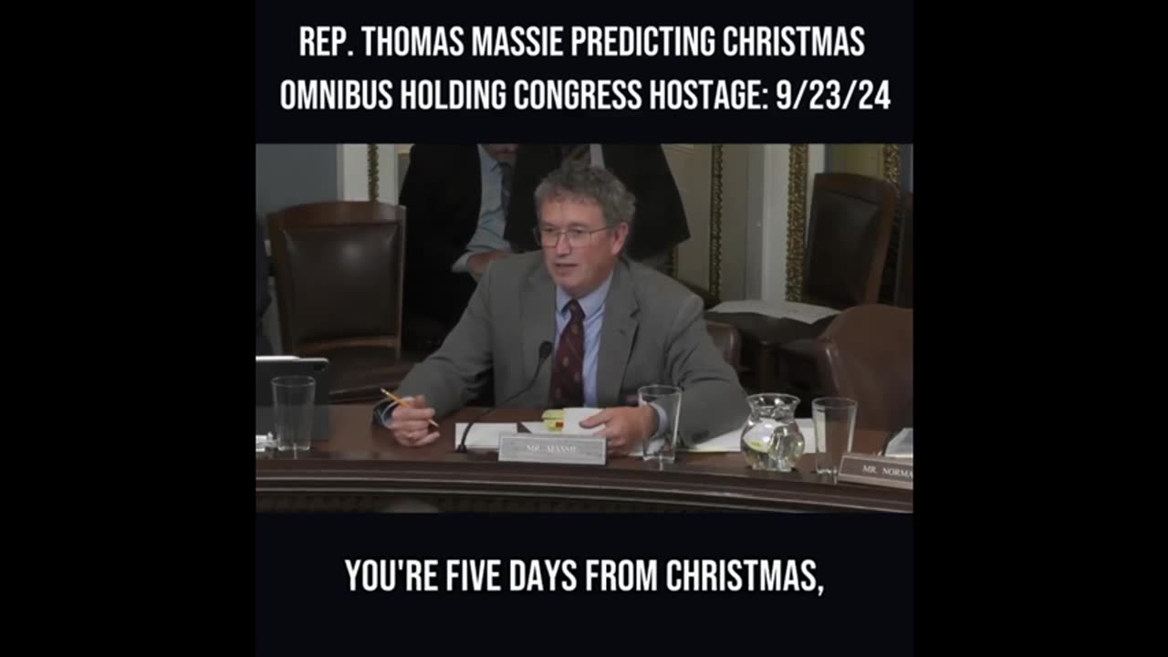 In September, Massie Predicted Congress Would Want To Pass BIG Spending Bill Before Christmas