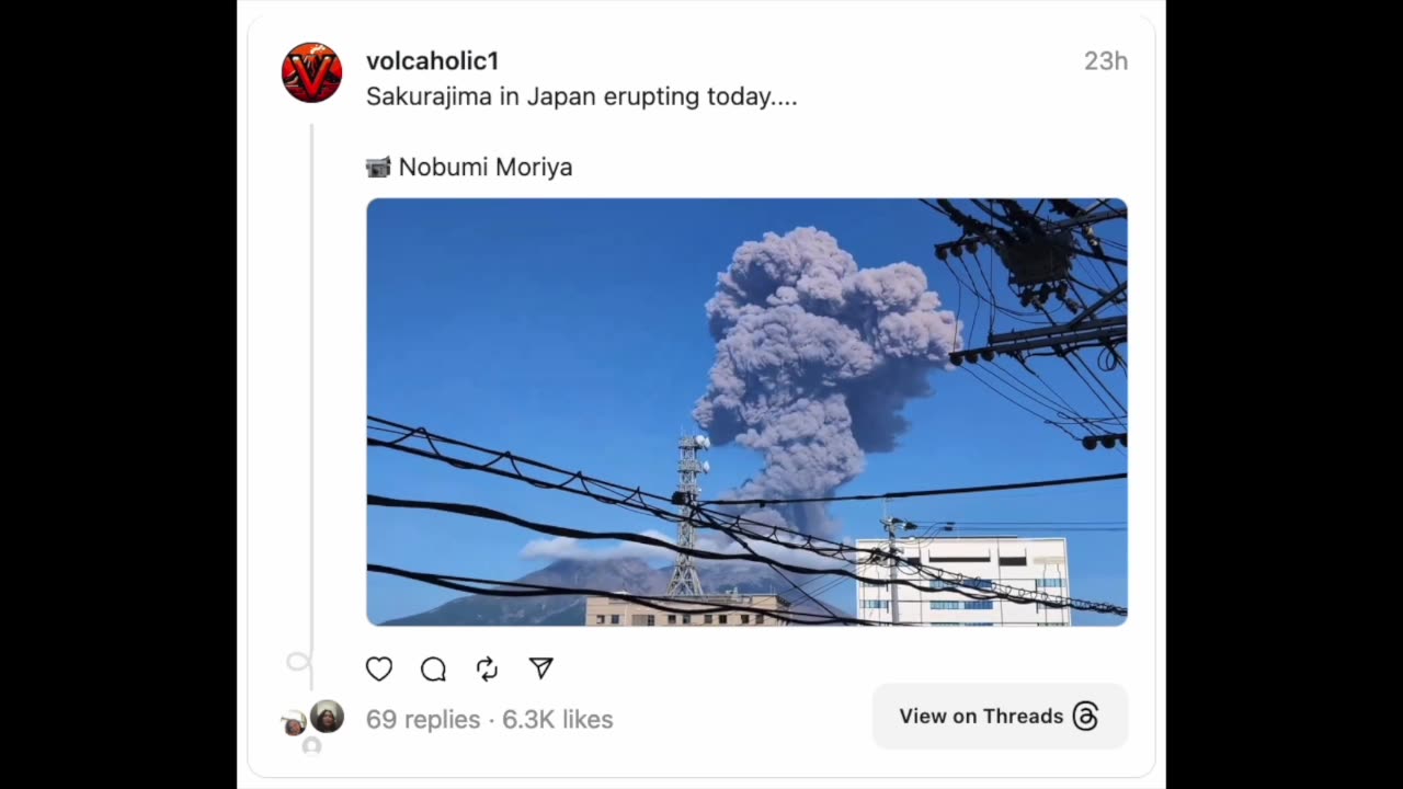 Footage Shows the Scale of Today’s Sakurajima Volcano Eruption