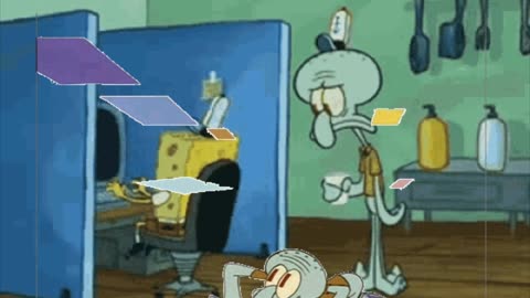 Squidward Is Playing With Tiles In The Office ☕️