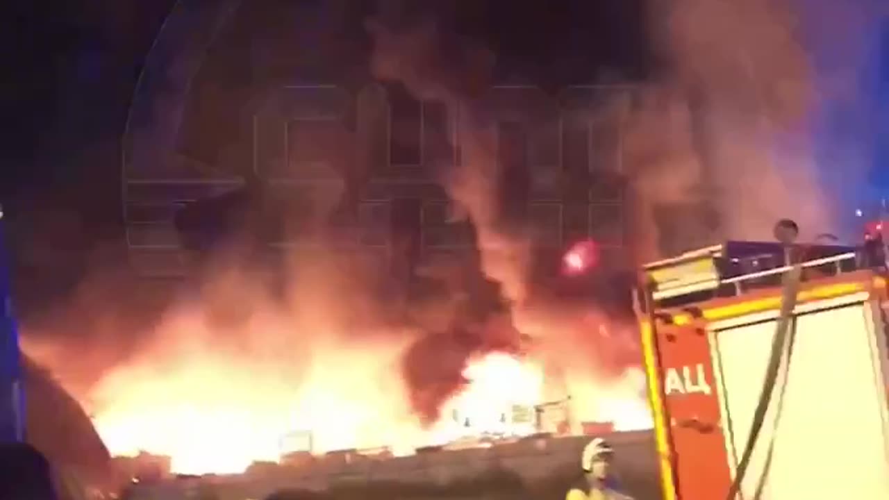 Insane Chemical Fire Inside Russian Vehicle Depot