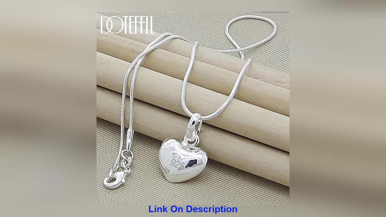 Get DOTEFFIL Silver Color Solid Small Heart Pendant Neck