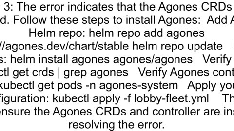 Kubectl error upon applying agones fleet ensure CRDs are installed first