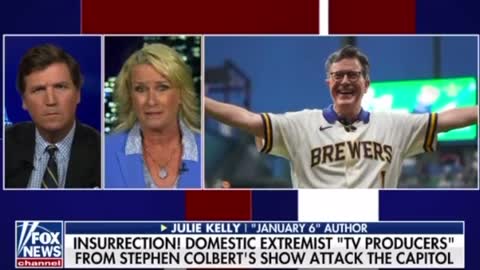 Tucker Carlson & Julie_Kelly React To The Colbert Insurrection after getting Arrested