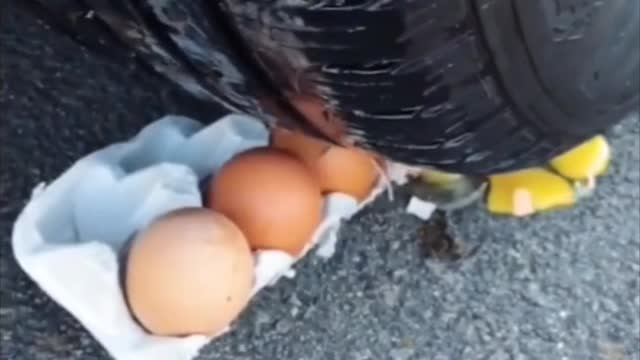 car hovering over eggs, best branch cutter, two tractors in the rough