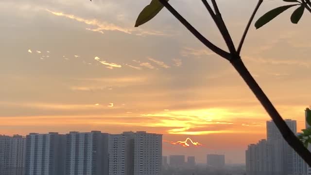Amazing City sunset view